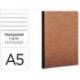 Libreta Clarefontaine color havana A5 tapa cartulina rayado horizontal 96 hojas