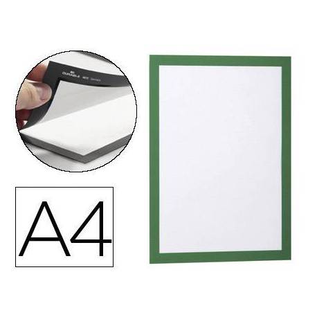 Porta anuncios Durable magnetico adhesivo A4 verde