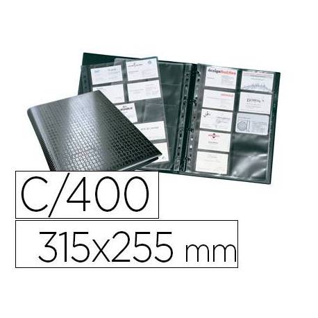 Tarjetero Durable A4 polipropileno color negro 20 fundas
