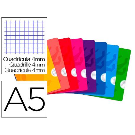 Libreta Oxford encolada Open Flex cuadro de 4mm DIN A5 48 Hojas NO SE PUEDE ESCOGER COLOR