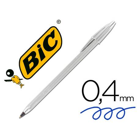 Boligrafo Bic Cristal Celebration Plata 0,4 mm Tinta Negra