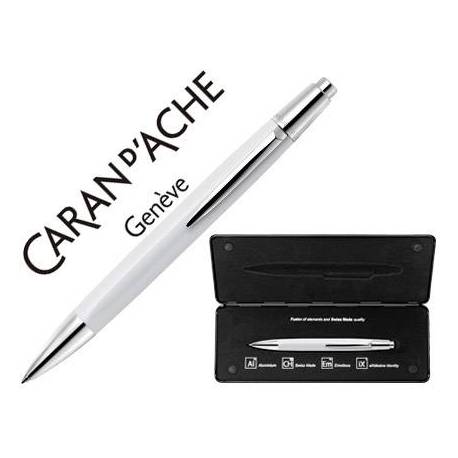 Boligrafo marca Caran d'ache Alchemix lacado blanco estuche