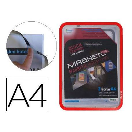 Marco Tarifold Din A4 magnetico color rojo pack de 2