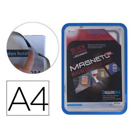 Marco Tarifold Din A4 magnetico color azul pack de 2