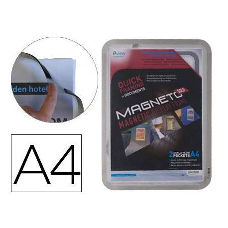 Marco Tarifold Din A4 magnetico color gris pack de 2