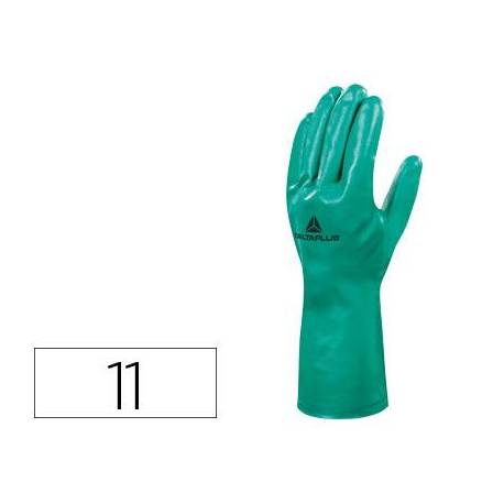 Guante DeltaPlus de Nitrilo flocado Algodon talla 11