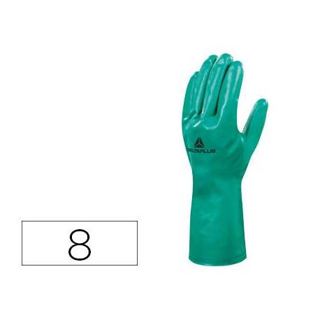 Guante DeltaPlus de Nitrilo flocado Algodon talla 8