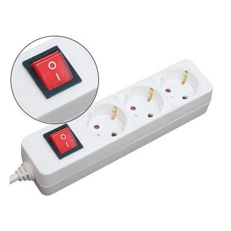 Regleta 3 tomas Mediarange con interruptor 1,4 m
