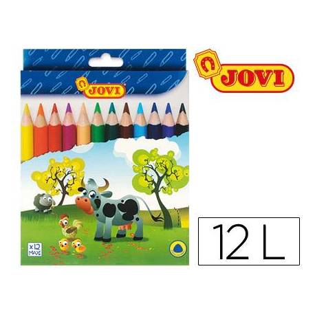 Lapices de colores Jovi Maxi triangulares 12 colores surtidos