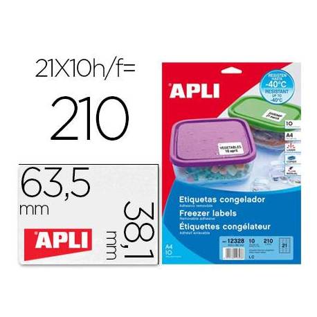 Etiqueta adhesiva marca apli 12328 63,5 x 38,1 mm