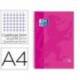 Bloc espiral Oxford DIN A4 cuadricula 5mm tapa extradura 80 hojas microperforado color rosa fucsia