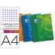 BLOC ESPIRAL OXFORD TAPA PLASTICO OPTIK PAPER MICROPERFDIN A4 120 H CUADROS 5 MM CON 3 SEPARADORES COLORES SURTIDOS
