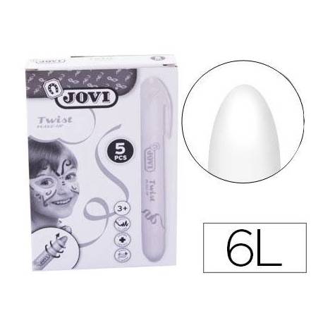 BARRA DE MAQUILLAJE JOVI TWIST MAKE-UP BLANCA CAJA DE 5 UNIDADES
