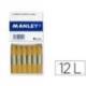 Lapices cera blanda Manley caja 12 unidades ocre madera