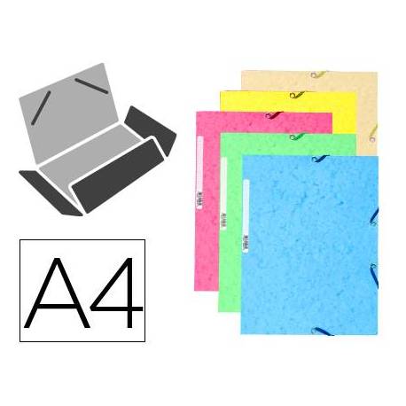 Carpeta goma Exacompta din A4 3 solapas cartulina colores pasteles surtidos