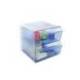 Archicubo Archivo 2000 organizador con 2 cajones azul transparente