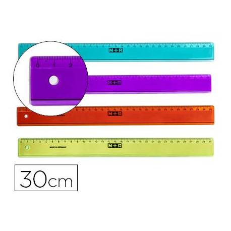 Regla plástico graduada Mor 30 cm Colores surtidos