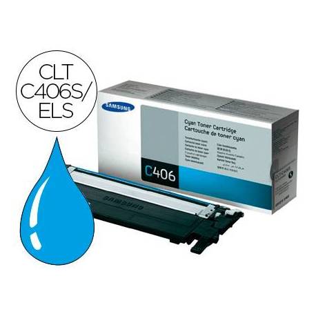 Toner original Samsung CLT-C406S/ELS Color Cian