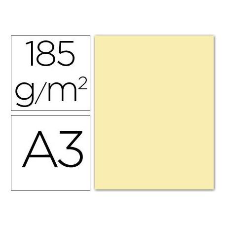 Cartulina Guarro din a3 crema 185 gr paquete 50 hojas