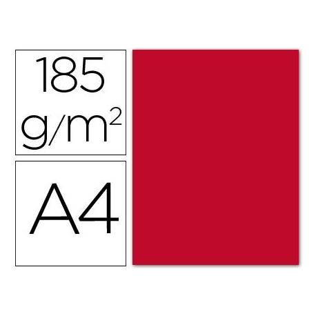 Cartulina Guarro din a4 rojo 185 gr paquete 50 hojas