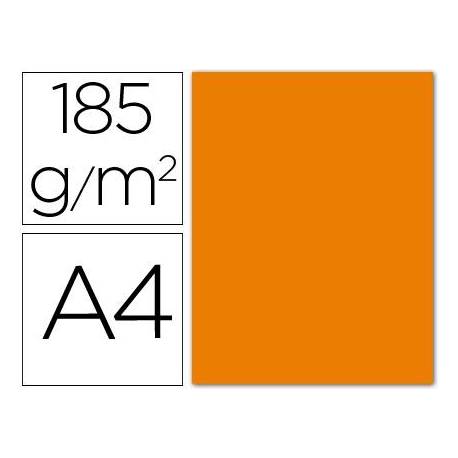Cartulina Guarro din a4 naranja 185 gr paquete 50 hojas