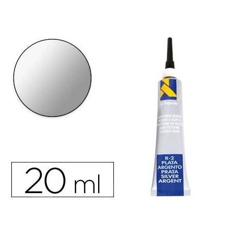 Pasta relieve La Pajarita 20 ml color plata