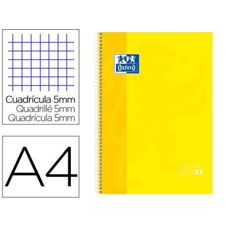 Bloc espiral Oxford Din A-4 extradura 80 hojas microperforado color amarillo