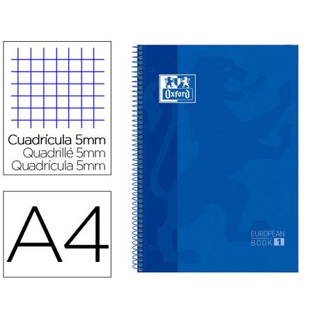 Bloc espiral Oxford Din A-4 extradura 80 hojas microperforado color azul
