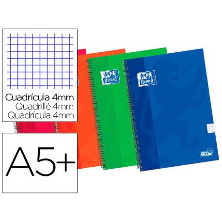Bloc espiral Oxford extradura cuarto cuadricula 4mm 80 hojas
