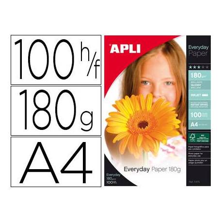 Papel foto Apli Glossy 180 g/m2