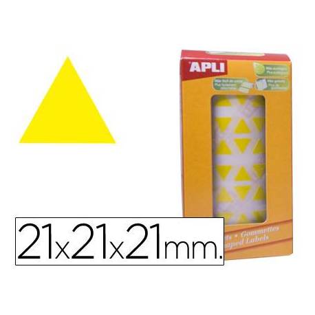 Gomets Apli triangulares color Amarillo 21x21x21mm
