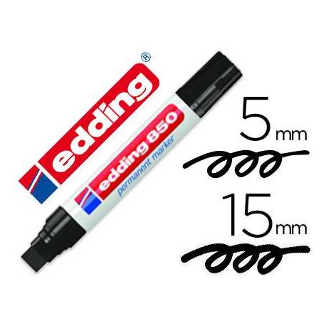 Rotulador Permanente Edding 850 Color Negro Punta Biselada