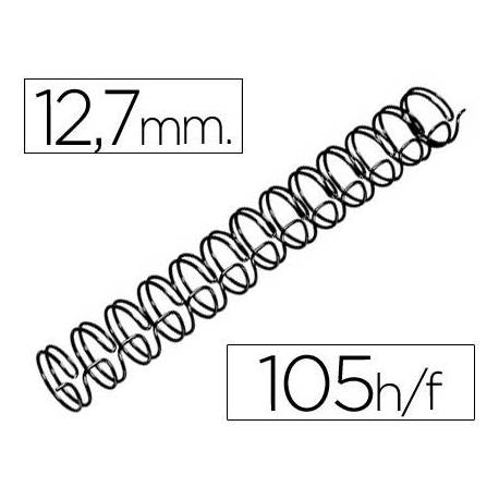 Espiral GBC wire 3:1 12,7 mm n.8 negro. Capacidad 105 hojas. Caja de 100 unidades.