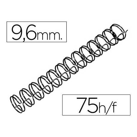 Espiral GBC wire 3:1 9,6 mm n.6 negro. Capacidad 75 hojas. Caja de 100 unidades.