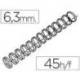 Espiral GBC wire 3:1 6,3 mm n.4 negro. Capacidad 45 hojas. Caja de 100 unidades.