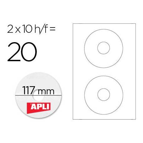 Etiquetas adhesivas para CD/DVD marca Apli