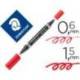 Rotulador Permanente Staedtler Lumocolor Dúo 348 Color Rojo Doble Punta