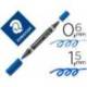 Rotulador Permanente Staedtler Lumocolor Dúo 348 Color Azul Doble Punta