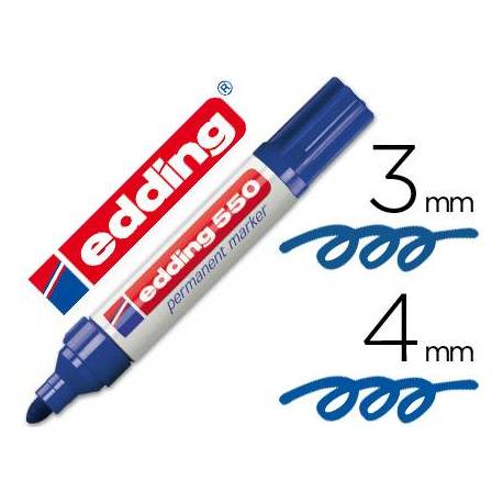 Rotulador Permanente Edding 550 Color Azul Punta redonda