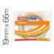 Cinta adhesiva marca Tesa standard 66 mt x 19 mm.