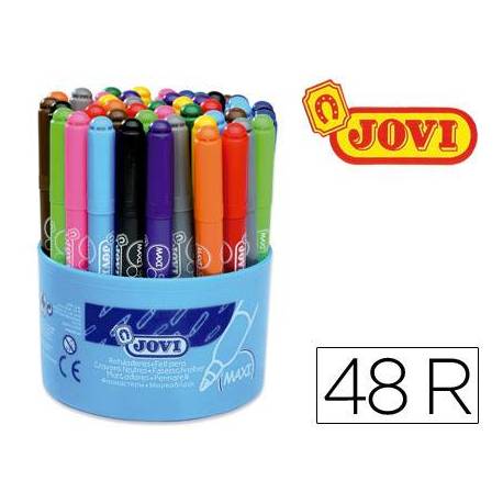 Rotulador Jovi Maxi punta gruesa caja 48 rotuladores lavables