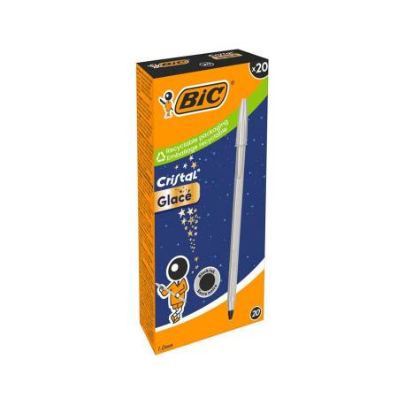 BOLIGRAFO BIC CRISTAL GLACE PLATEADO PUNTA 1 MM