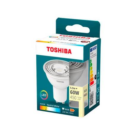 FOCO LED TOSHIBA ESSENTIAL GU10 5.5W LUZ NEUTRA 4000K
