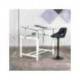 TABURETE ALTO ROCADA CON ASIENTO Y RESPALDO BAJO TAPIZADO TELA IGNIFUGA BASE METALICA CON REPOSAPIES COLOR