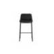 TABURETE ALTO ROCADA CON ASIENTO Y RESPALDO BAJO TAPIZADO TELA IGNIFUGA BASE METALICA ACERO COLOR NEGRO