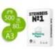 PAPEL FOTOCOPIADORA STEINBEIS N.1 100% RECICLADO DIN A3 80 GRAMOS PAQUETE DE 500 HOJAS