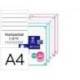 RECAMBIO OXFORD DIN A4 100 HOJAS + 20 HOJAS GRATIS 90GR HORIZONTAL 4 TALADROS CON BANDA COLORES PASTEL