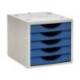 FICHERO CAJONES DE SOBREMESA Q-CONNECT 5 CAJONES COLOR AZUL OPACO 270X340X260 MM