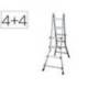 ESCALERA TELESCOPICA DE ACERO Y ALUMINIO DE 4+4 PELDAÑOS CON TAPA FINAL PVC ANTIDESLIZANTE EN131-4