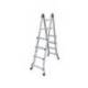 ESCALERA TELESCOPICA DE ACERO Y ALUMINIO DE 4+4 PELDAÑOS CON TAPA FINAL PVC ANTIDESLIZANTE EN131-4